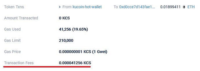 KCS Transaction Fees